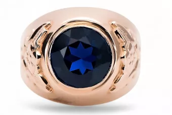 Žiedas Vintažinis stilius Sapyras Originalus 14k rožinio aukso vintage vrc078r